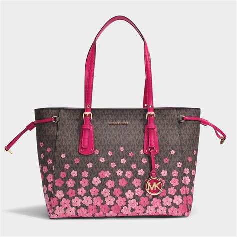 michael kors brown gold flower satchel|michael kors black.